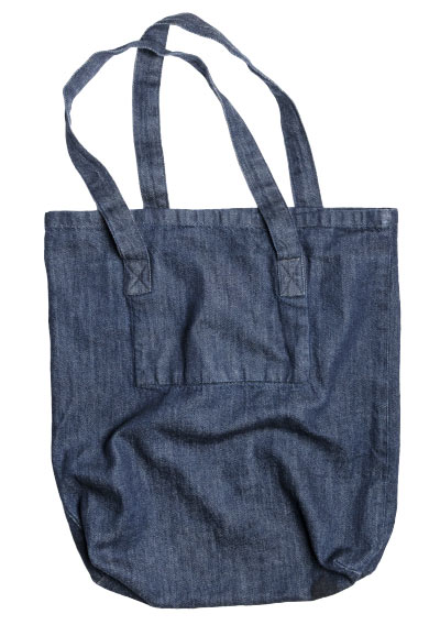 Selbstgen�hte Tasche aus Jeansstoff