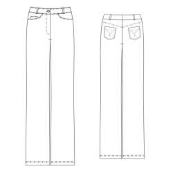 00-079 Hose five pocket, Fertigschnitt / Schnittbogen, Endli...
