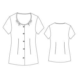03-874 Bluse mit Raffung, Fertigschnitt / Schnittbogen, Blus...