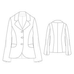 04-264 Kost�mjacke, Fertigschnitt / Schnittbogen, Sportiv-el...