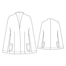 04-688 Jacke, Fertigschnitt / Schnittbogen, Kimono-Jacke mit...