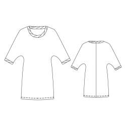 06-458 Shirt m. Blenden, Fertigschnitt / Schnittbogen, L�ssi...