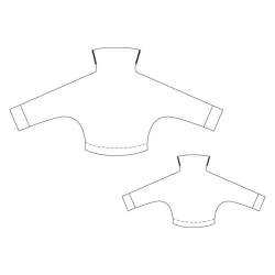 06-796 Pulli mit angeschnittenen �rmeln, Fertigschnitt / Sch...