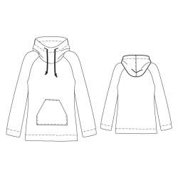 06-825 Hoodie, Fertigschnitt / Schnittbogen, Hoodie aus Swea...