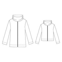 06-845 Pulli mit Naht und Biese, Fertigschnitt / Schnittboge...