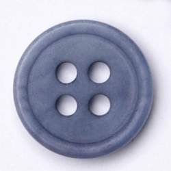 Alinda 11 mm, Steinnuss-Knopf, blau, Klassischer 4-Loch Knop...