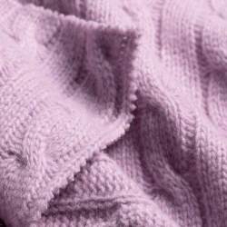 Arianna aster, Strukturjersey Stoff, Italienischer Wollstric...