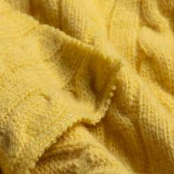 Arianna pastellgelb, Strukturjersey Stoff, Italienischer Wol...
