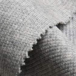 B�ndchen melangegrau, Rippen-Jersey / B�ndchen Stoff, grau m...