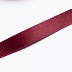 BW-Satinband 1,6 cm kirschrot, Baumwolle, Fein gewebtes Sati...