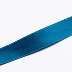 BW-Satinband 1,6 cm petrolblau, Baumwolle, Fein gewebtes Sat...