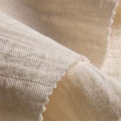 Bio-Doppelmull, Gaze / Mull Stoff, natur-creme, Baumwolle, d...