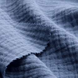 Bio-Double-Gauze jeans, Gaze / Mull Stoff, blau, Baumwolle, ...