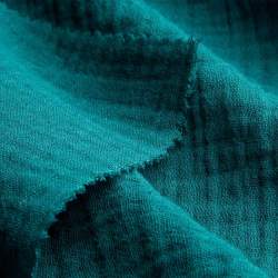 Bio-Double-Gauze petrol 2, Gaze / Mull Stoff, Baumwolle, Dop...