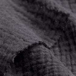 Bio-Double-Gauze schwarz, Gaze / Mull Stoff, Baumwolle, Dopp...