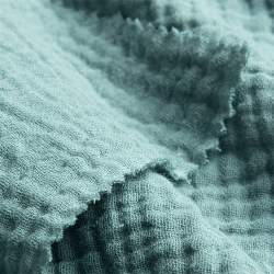 Bio-Double-Gauze seegr�n, Gaze / Mull Stoff, blaugr�n, Baumw...