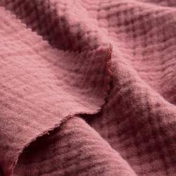 Bio-Double-Gauze siena, Gaze / Mull Stoff, sienna-rot, Baumw...