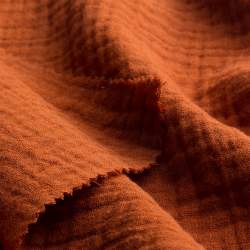 Bio-Double-Gauze zimt, Gaze / Mull Stoff, zimtbraun, Baumwol...