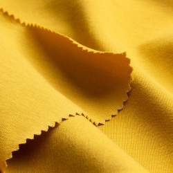 Bio-Jersey F06 senf, Single-Jersey Stoff, senfgelb, Baumwoll...