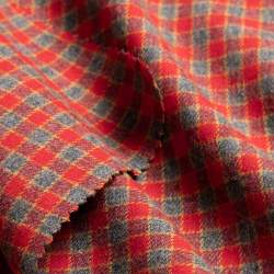 Bio-Mariva rot, Flanell Stoff, Baumwolle, Kleines Karo in Ro...