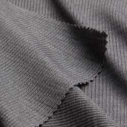 Bio-Merino-Seiden-Jersey grau, Rippen-Jersey / B�ndchen Stof...