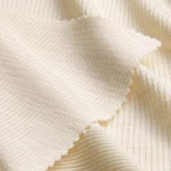 Bio-Merino-Seiden-Jersey natur, Rippen-Jersey / B�ndchen Sto...