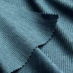 Bio-Merino-Seiden-Jersey petrol, Rippen-Jersey / B�ndchen St...
