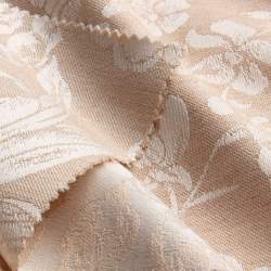 Bio-Rosenranken braun, Jacquard & Damast Stoff, natur-braun,...