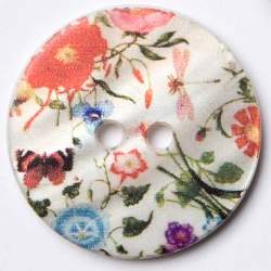 Blumen und Schmetterlinge 25 mm, Perlmutt-Knopf, mehrfarbig ...
