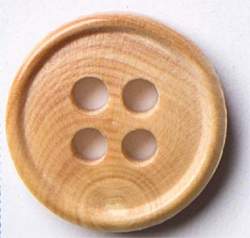 Buchsbaumholz natur 12 mm, Holz-Knopf, natur-braun, naturbel...