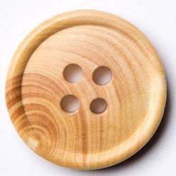 Buchsbaumholz natur 18 mm, Holz-Knopf, natur-braun, naturbel...