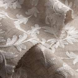 C�cilia, Gaze / Mull Stoff, natur-beige, Leinen, Leinengaze ...