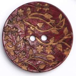 Cocosranke rot 2 38 mm, Kokos- & Nusskn�pfe, rote Cocoskn�pf...