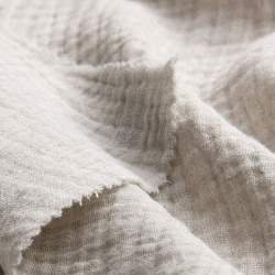 Doppelmull sand melange, Gaze / Mull Stoff, beige, Baumwolle...