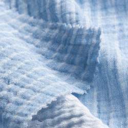 Double-Gauze Ella bleu, Gaze / Mull Stoff, hellblau, Baumwol...