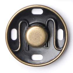 Druckknopf altmessing 17 mm, Druck-Knopf, gold, Nickelfreier...