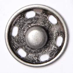 Druckknopf altsilber 19 mm, Druck-Knopf, Klassischer Druckkn...