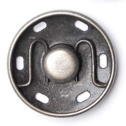 Druckknopf altsilber 25 mm, Druck-Knopf, Zeitloser Druckknop...