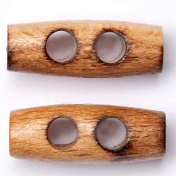 Duffle natur gebrannt 25 mm, Holz-Knopf, hellbraun, Klassisc...