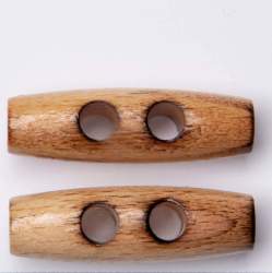 Duffle natur gebrannt 41 mm, Holz-Knopf, hellbraun, Klassisc...