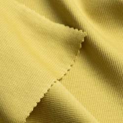Eleen mustard, Rippen-Jersey / B�ndchen Stoff, Baumwoll-Fein...