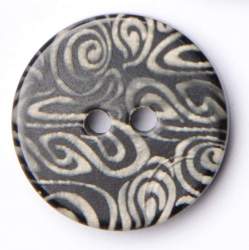 Elegia 18 mm, Horn-Knopf, schwarz, Dekorativer 2-Loch-Knopf,...
