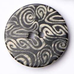 Elegia 24 mm, Horn-Knopf, schwarz, Dekorativer 2-Loch-Knopf,...