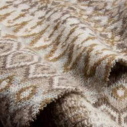 Erlanda beige, Jacquardstrick Stoff, Schurwolle, Harmonisch ...