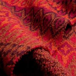 Erlanda rot, Jacquardstrick Stoff, orange, Schurwolle, Harmo...