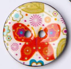 Farfalla 23 mm, Kokos- & Nusskn�pfe, mehrfarbig / bunt, mit ...