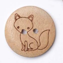 Feno 15 mm, Holz-Knopf, natur-braun, Ein kleiner gravierter ...