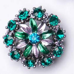 Florin t�rkis 23 mm, Knopf aus Glas oder  Keramik, Metallkno...