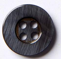 Flussperl-Rand dunkelgrau 11 mm, Perlmutt-Knopf, runder Knop...