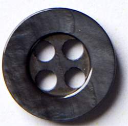 Flussperl-Rand dunkelgrau 9 mm, Perlmutt-Knopf, runder Knopf...